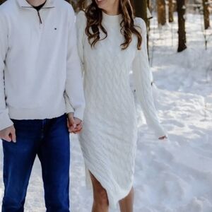 NWT PrettyLittleThing White Knit Sweater Dress